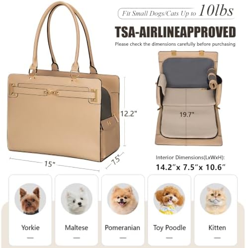 2-in-1 Stylish Dog Purse Carrier Soft-Sided Carriers Travel Tote Bag - Image 2