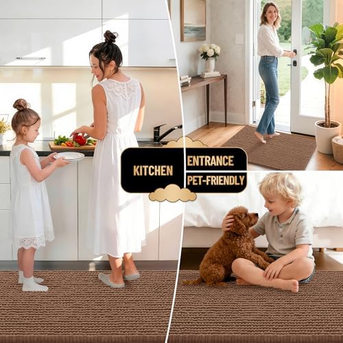 OLANLY Thick Chenille Bathroom Runner Rugs 59x24, Absorbent Bath Mat - Image 6