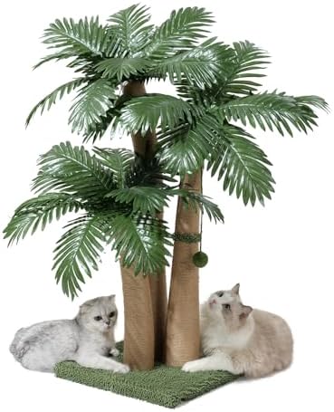 40'' Tall Cat Scratching Post Cat Tree, 3 Curved Design Palm Tree Cat by Unknown