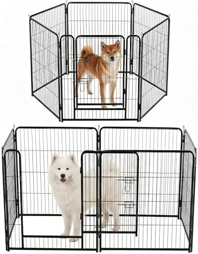 NEWBULIG Dog Playpen Indoor 32 Inch 6 Panels, Metal Outdoor Dog Fence Pen by NEWBULIG
