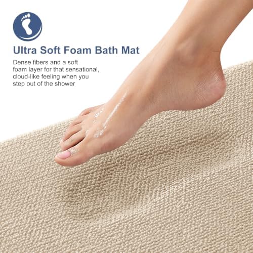 OLANLY Thick Memory Foam Bathroom Rugs 32x20, Absorbent Bath Mat - Image 2