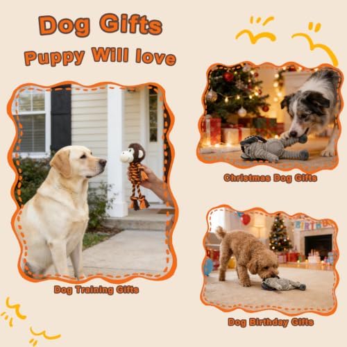 Monkey Rope Dog Toy, Plush Elephant Squeaky Dog Toy, 2 Pack - Image 4