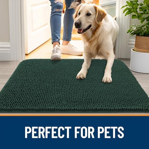OLANLY Dog Door Mat for Muddy Paws 59x20, Super Absorbent Chenille Mud Mat - Image 6