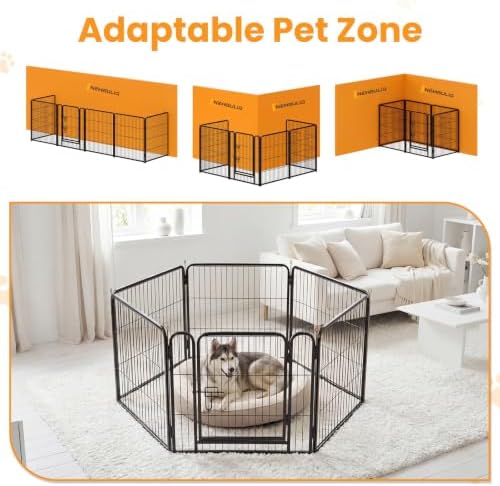 NEWBULIG Dog Playpen Indoor 2 Panels 24 Inch, Metal Outdoor Dog Fence Pen - Image 6