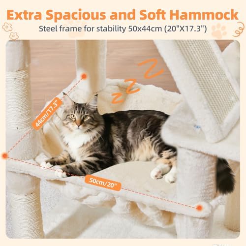 Taoqimiao Sturdy Cat Tree, 58In Cat Tower - Image 4