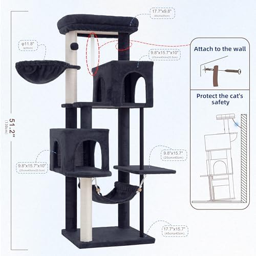 Gitelsnour Cat Tree Tower with Sturdy Steel Tube - Image 6