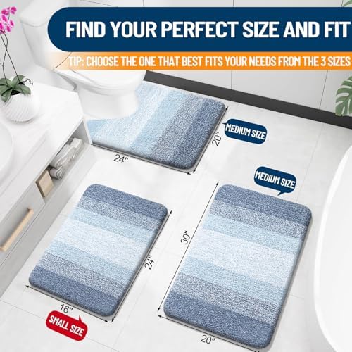 OLANLY Small Bathroom Rugs 24x16, Extra Soft Absorbent Microfiber Bath Rugs - Image 2