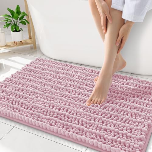 Smiry Bathroom Rugs 34X21, Extra Soft Rubber Backing Chenille Bath Mats by Smiry