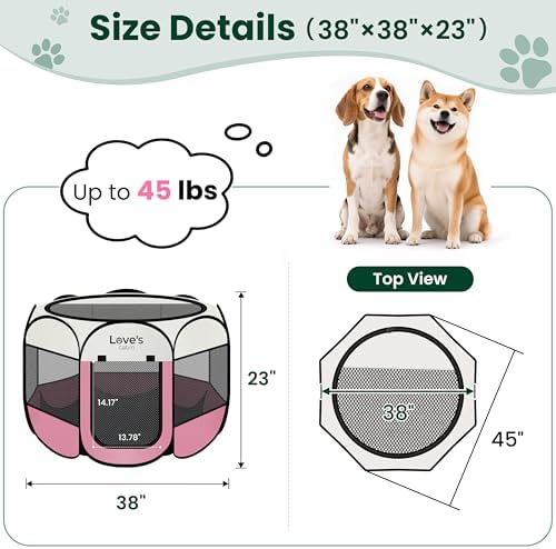 Love's cabin Pet Puppy Dog Playpen, Large Dog Tent Crates Cage Indoor/Outdoor - Image 3
