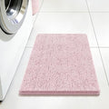 Bcoimo Small Bath Rug Mat, 24x17 Chenille Non Slip Pink Bathroom Shower Mat by Bcoimo
