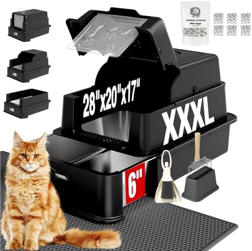 XXXL Jumbo Drawer Stainless Steel Cat Litter Box by PINE%C2%B7NEST