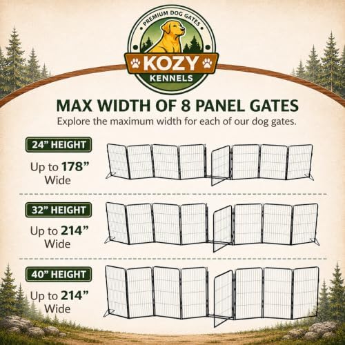 Extra Wide Adjustable Dog Gate w/Door – 24 inch Tall & Up to 176 inch Wide 8 - Image 2