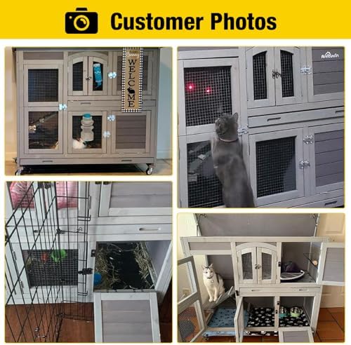 Aivituvin Two Story Rabbit Hutch Bunny Cage - Image 6
