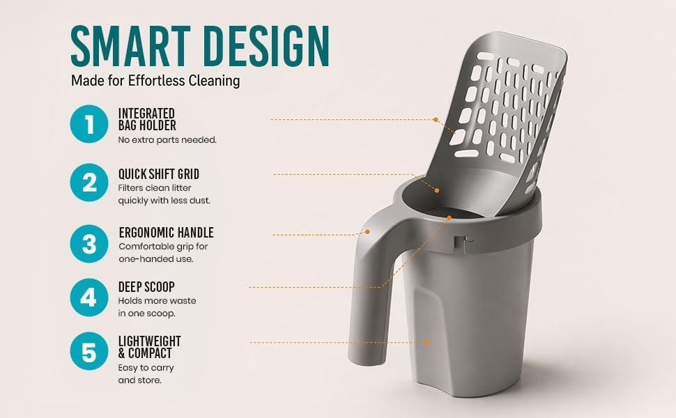 Cat Litter Scooper with Holder - Image 6