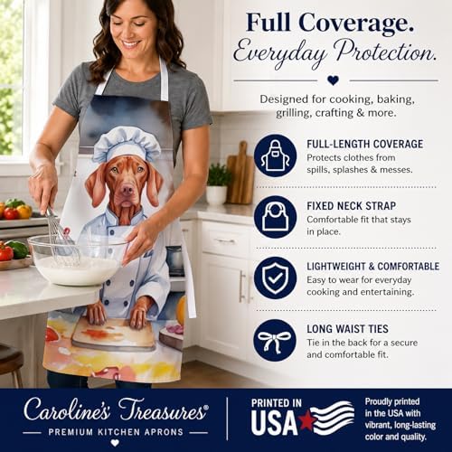 Caroline's Treasures Vizsla The Chef Apron Cooking Kitchen Server Baking Crafts - Image 4