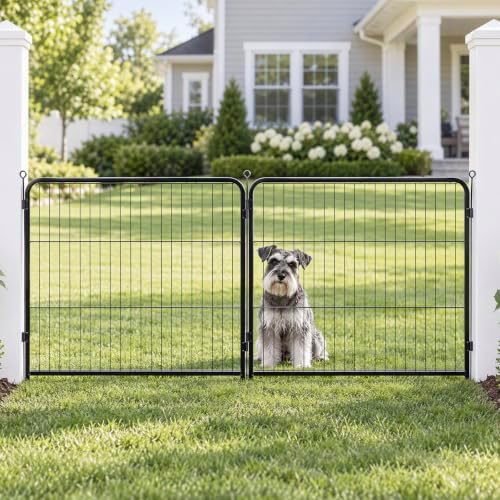NEWBULIG Dog Playpen 2 Panels 24 Inch Indoor Outdoor Metal Dog Fence Pen by NEWBULIG