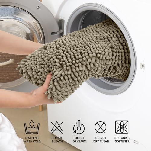 Bcoimo Bath Rug Mat, 60x24 High Absorbent Latte Long Bathroom Runner Rugs - Image 6