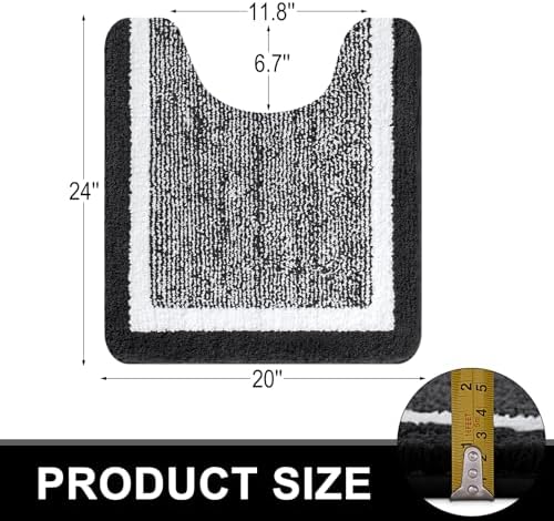 OLANLY Toilet Rugs U-Shaped 24x20, Absorbent Microfiber Bath Mat - Image 2