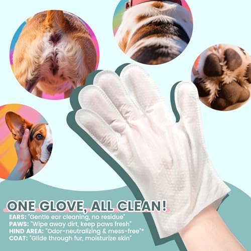 IMMHABI 100 Count Cleaning Deodorizing Pet Glove Wipes - Image 6