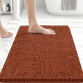 Bcoimo Small Bath Rug Mat, 24x17 Soft Chenille Burnt Orange Bathroom Tub Mat by Bcoimo
