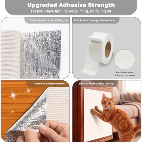 Cat Scratch Furniture Protector: 78.7"x15.8" High Self-Adhesive - Image 3