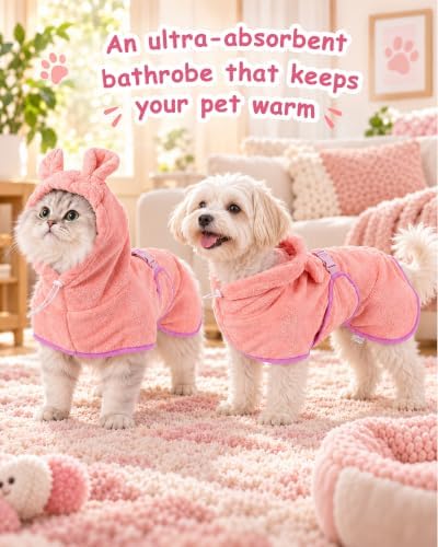 Dog Bathrobe Absorbent Microfiber Pet Drying Robe - Image 5