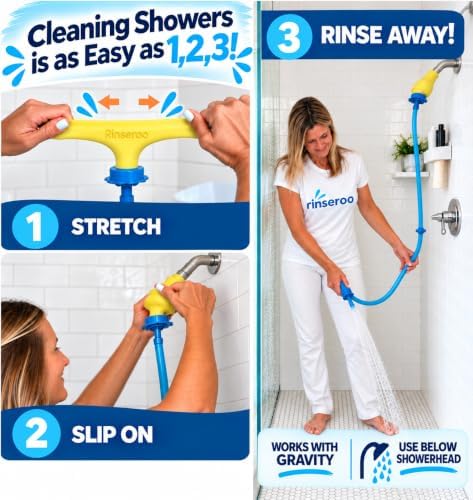 Rinseroo JUMBO Shower Cleaning Thing – Slip-On Handheld Hose Attachment - Image 4