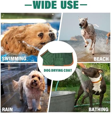 Dog Bathrobe Towel Dog Drying Coat Microfiber Absorbent Fast Drying Robes - Image 5