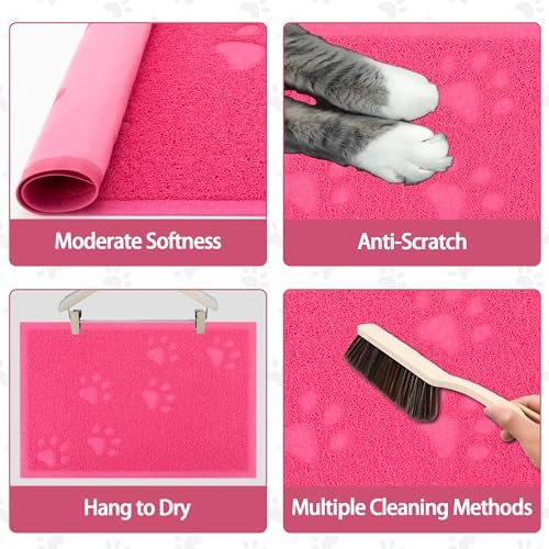 Darkyazi Cat Litter Box Mat for Floor Litter Trapping Mat Non-Slip Backing - Image 4