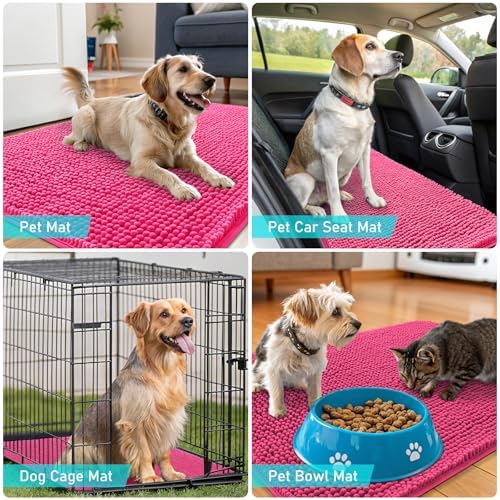 OLANLY Dog Door Mat for Muddy Paws 47x17, Super Absorbent Chenille Mud Mat - Image 7
