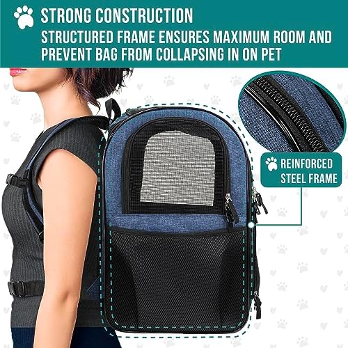 PetAmi Dog Backpack Carrier for Cats, 4-Way Entry Ventilated, 18 lbs - Image 6