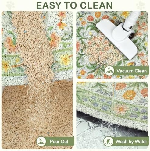 Unicorn Catcher 40"x30" Cat Litter Mat Non-Slip Washable Litter Box Mat - Image 5