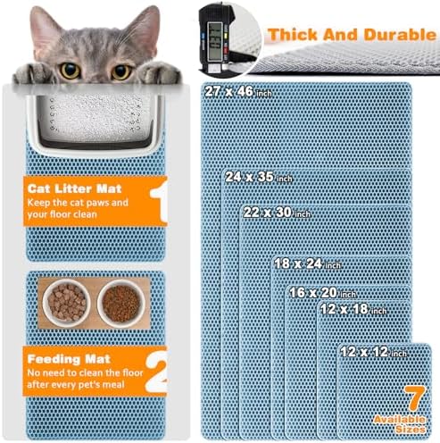 Cat Litter Mat 16"x20", Double Layer EVA litterbox Mat - Image 2