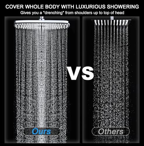 Rain Shower Head with Handheld Showerhead, Chrome 1.8GPM 460311 + Holder - Image 4