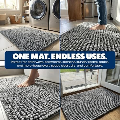 Muddy Mat® T.Max Dual Tone Indoor Dog Door Mat Slip Resistant Chenille Entryway - Image 2