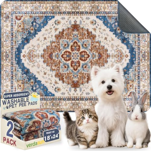 Washable Pee Pads for Dogs, Reusable Puppy Potty Training Pads, Ultra-Absorbent by Verdasun