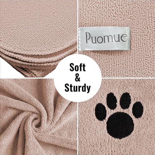 Puomue Microfiber Dog Towels for Drying Dogs, Super Absorbent and Soft Pet - Image 2