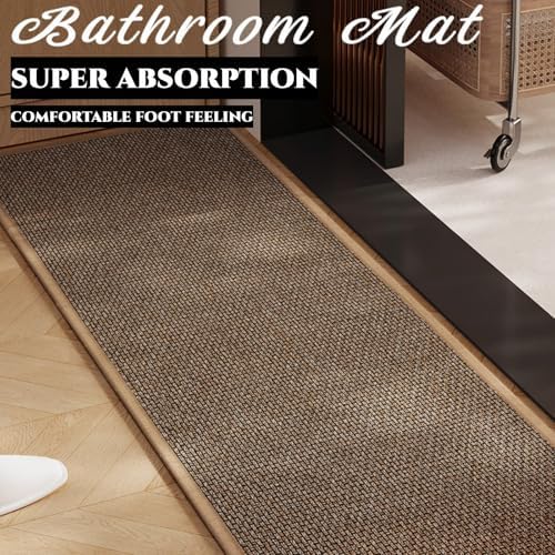 Super Absorbent Bath Runner Mat, Non-Slip 12 inches Wide Bathroom Rug, Long - Image 2