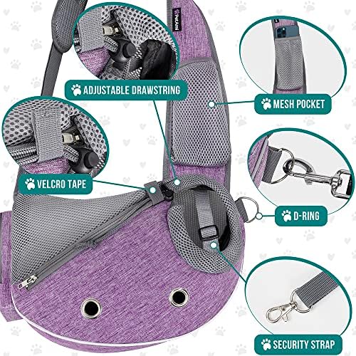 PetAmi Small Dog Sling Carrier, Puppy Cat Hands-Free Purse, 5 lb - Image 3