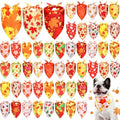 Preboun 50 Pcs Fall Thanksgiving Dog Bandanas Bulk, Pumpkin & Maple Leaves by Preboun