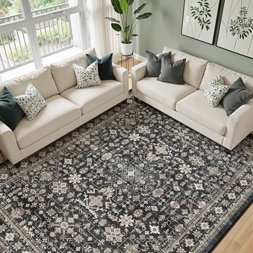 Grey Area Rug 8x10 for Living Room Bedroom by WelcometoBabovid