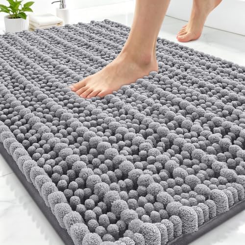 Smiry Bathroom Rugs 30X20, Extra Soft Rubber Backing Chenille Bath Mats by Smiry