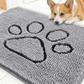 OLANLY Dog Door Mat for Muddy Paws 30x20, Paw Print Design Chenille Mud Mat by OLANLY