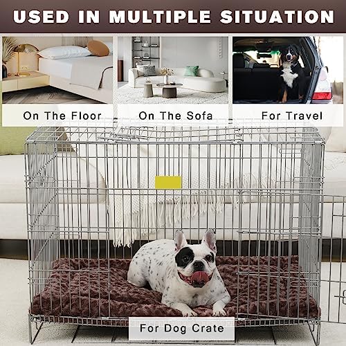 Exsnugy Washable Dog Bed Mat Large Size Fluffy Pet Crate Pad 42x28 XL - Image 5