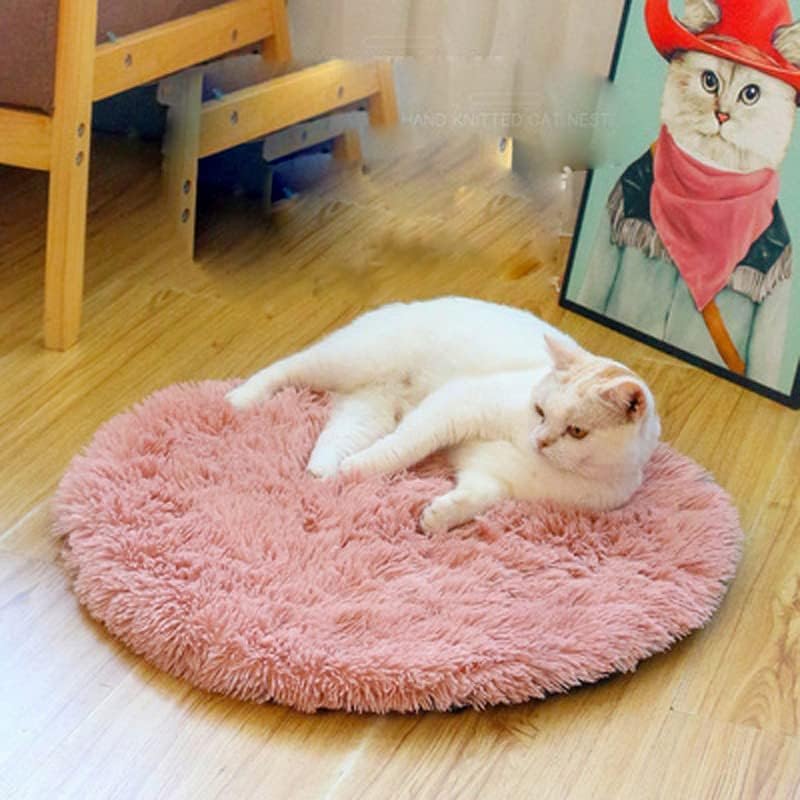 RICHRAIN Round Plush Cat Bed Insert Replacement Cat Tree Cushion - Image 3