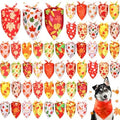 Preboun 50 Pcs Fall Thanksgiving Dog Bandanas Bulk, Pumpkin & Maple Leaves by Preboun