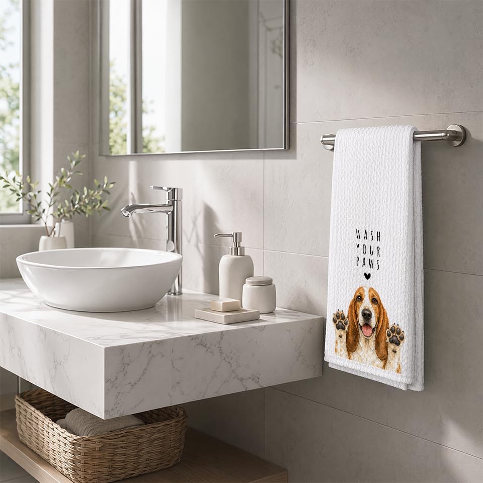 Basset Kitchen Towel, Hand Towel, Basset Hound Gifts - Image 4