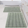 H.VERSAILTEX Bathroom Rugs Bath Mats Sets Super Absorbent Chenille Striped Bath by HVERSAILTEX