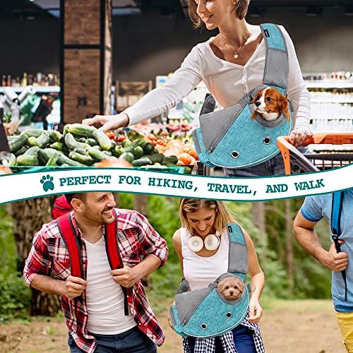 PetAmi Small Dog Sling Carrier, Puppy Cat Hands-Free Purse, 10 lb, Sea Blue - Image 6