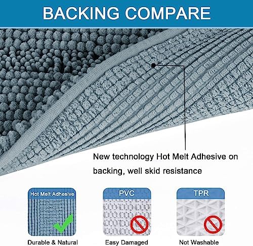 Non Slip Thick Shaggy Chenille Bathroom Rug Mat Set Extra Soft and Absorbent - Image 4